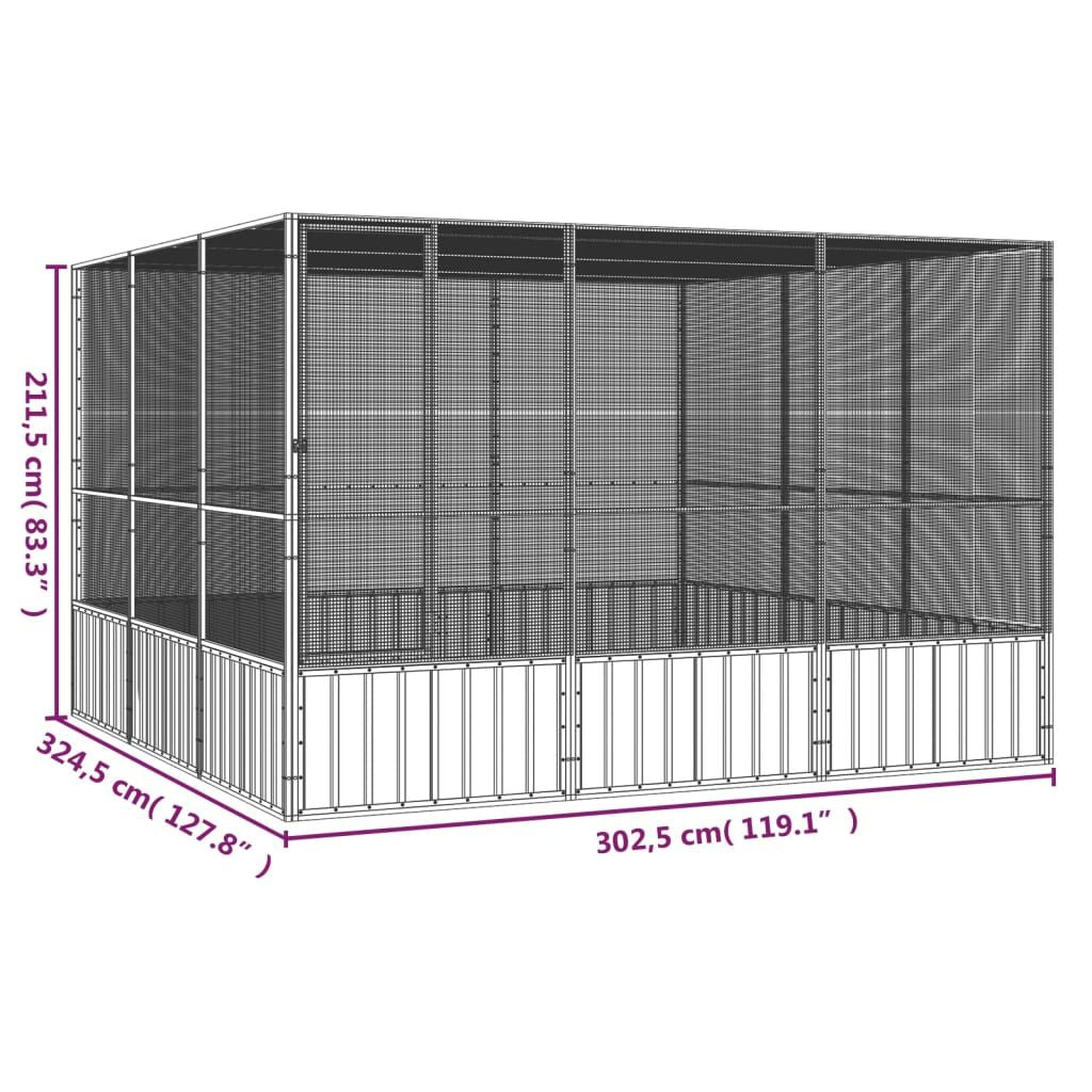 Large Outdoor Bird Cage – Galvanized structured with Anthracite Finish