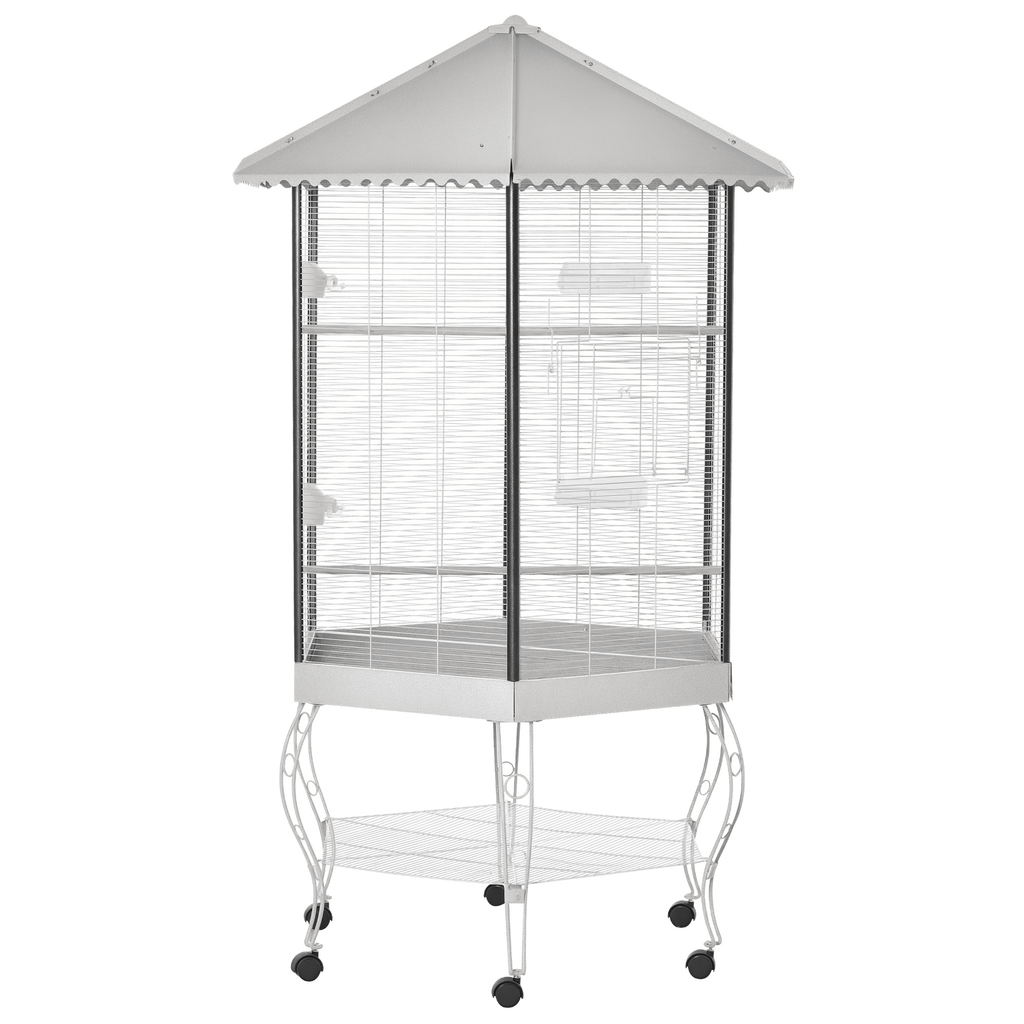 Bird Cage Starter Kit with Detachable Rolling Stand