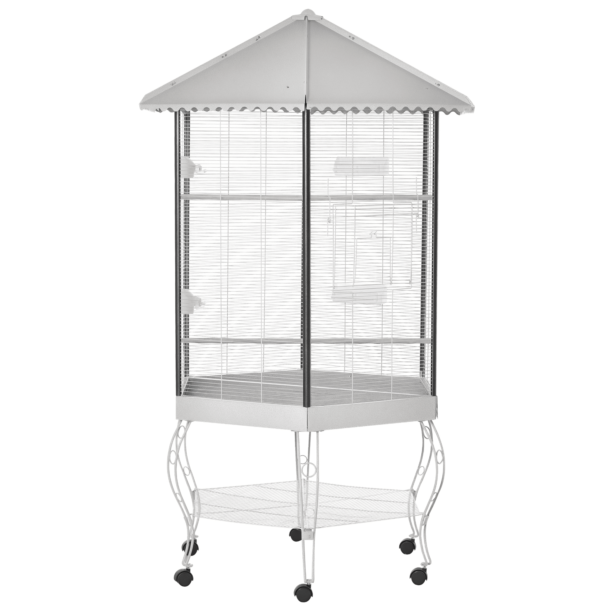 Bird Cage Starter Kit with Detachable Rolling Stand