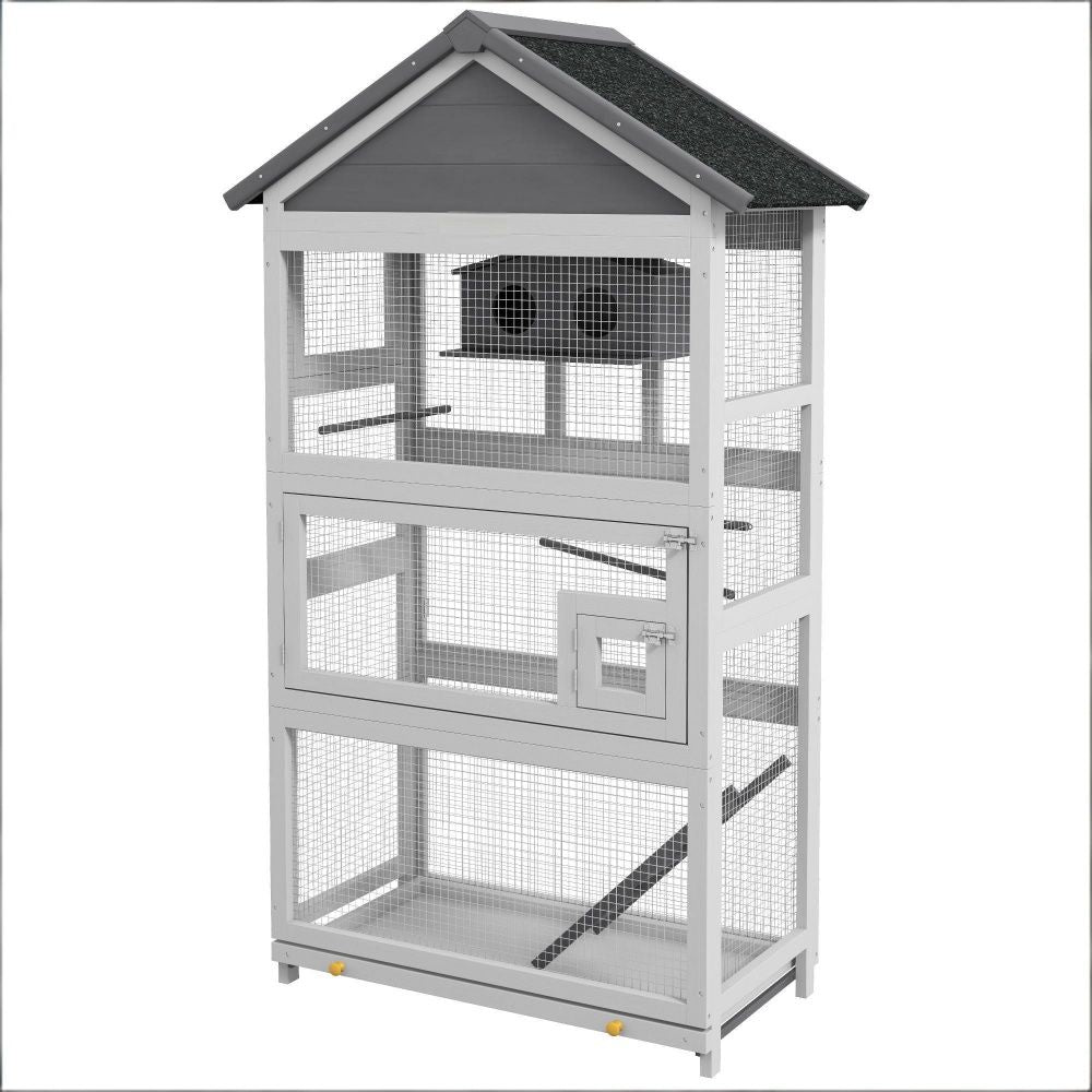 Spacious Bird Cage Starter Kit with Detachable Rolling Stand