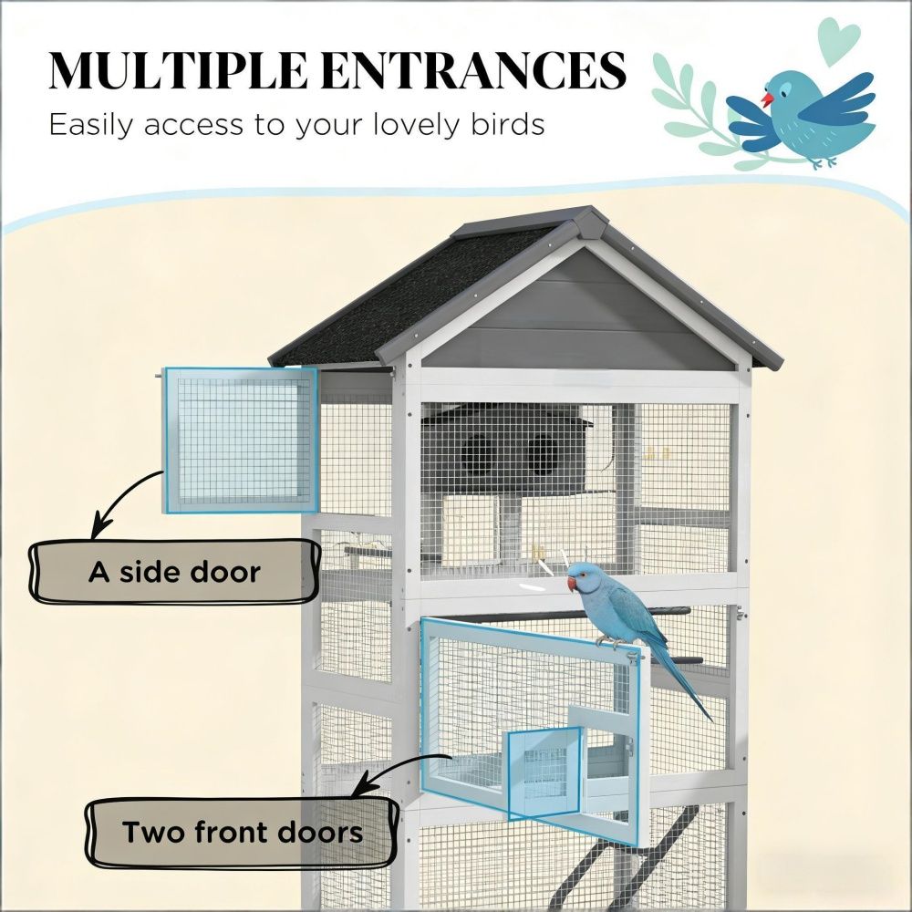 Spacious Bird Cage Starter Kit with Detachable Rolling Stand