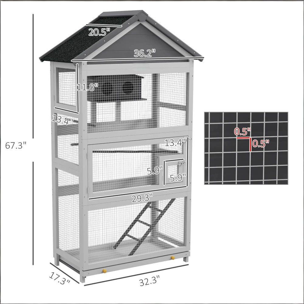 Spacious Bird Cage Starter Kit with Detachable Rolling Stand