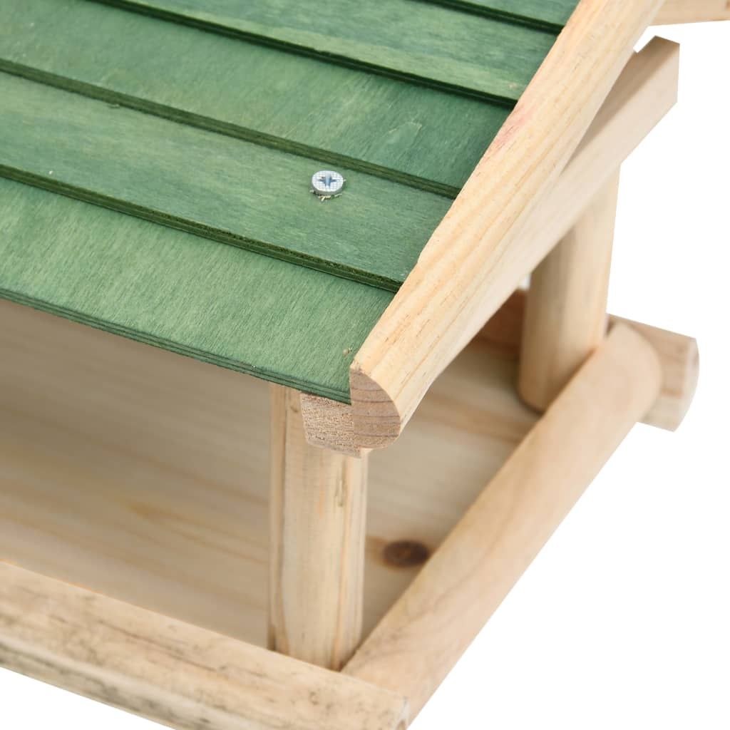Attract Birds with This Rustic Green & Natural Wood Feeder