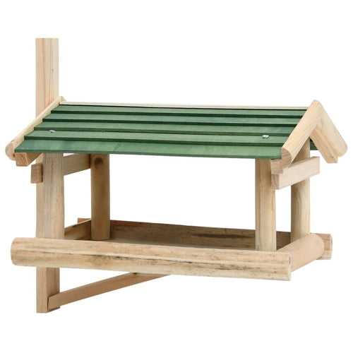 Attract Birds with This Rustic Green & Natural Wood Feeder