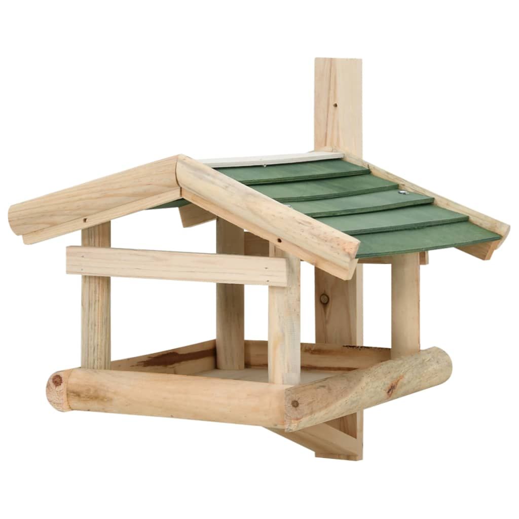 Attract Birds with This Rustic Green & Natural Wood Feeder