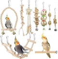 Bird Parrot Swing Toys Set: Hanging Perch, Hammock & Climbing Ladder