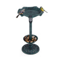 Vintage-Style Birdbath with Feeder, Planter, and Solar Lamp