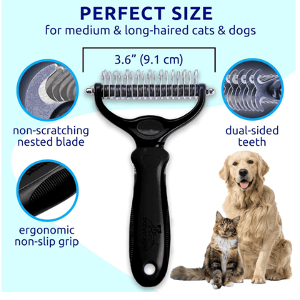 Dual-Head Deshedding Brush for Dogs and Cats – Pain-Free Grooming