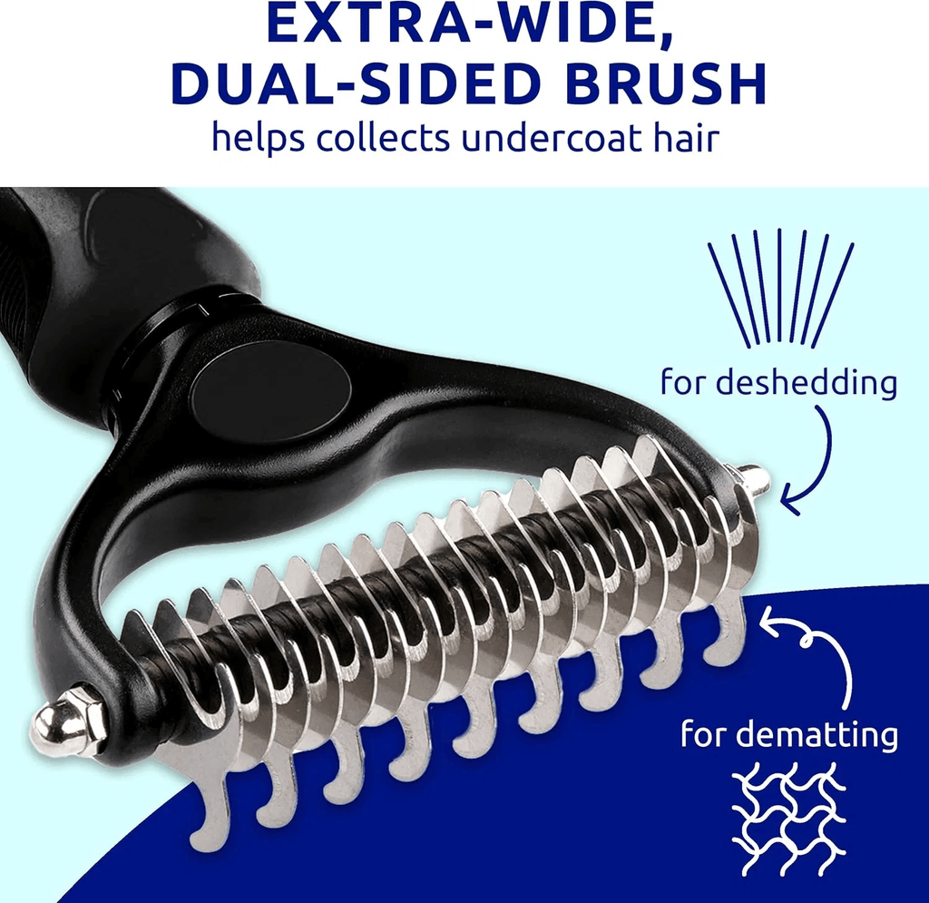 Black pet hair removal dog brush for hair removal - indoor cats use cat brush, long and short haired dogs use double-sided cat brush for hair removal and beauty tools, skin friendly