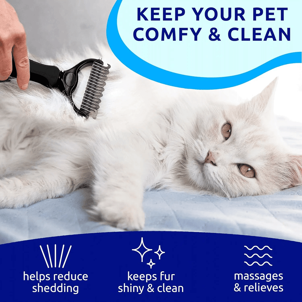 Black pet hair removal dog brush for hair removal - indoor cats use cat brush, long and short haired dogs use double-sided cat brush for hair removal and beauty tools, skin friendly