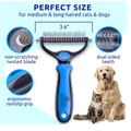 Blue pat your pet hair removal dog brush for hair removal - indoor cats use cat brush, long and short haired dogs use double-sided cat brush for hair removal and beauty tools, skin friendly