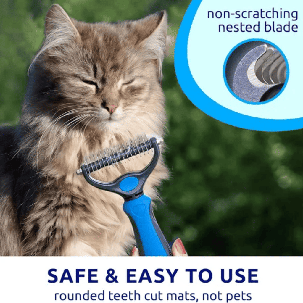 Blue pat your pet hair removal dog brush for hair removal - indoor cats use cat brush, long and short haired dogs use double-sided cat brush for hair removal and beauty tools, skin friendly