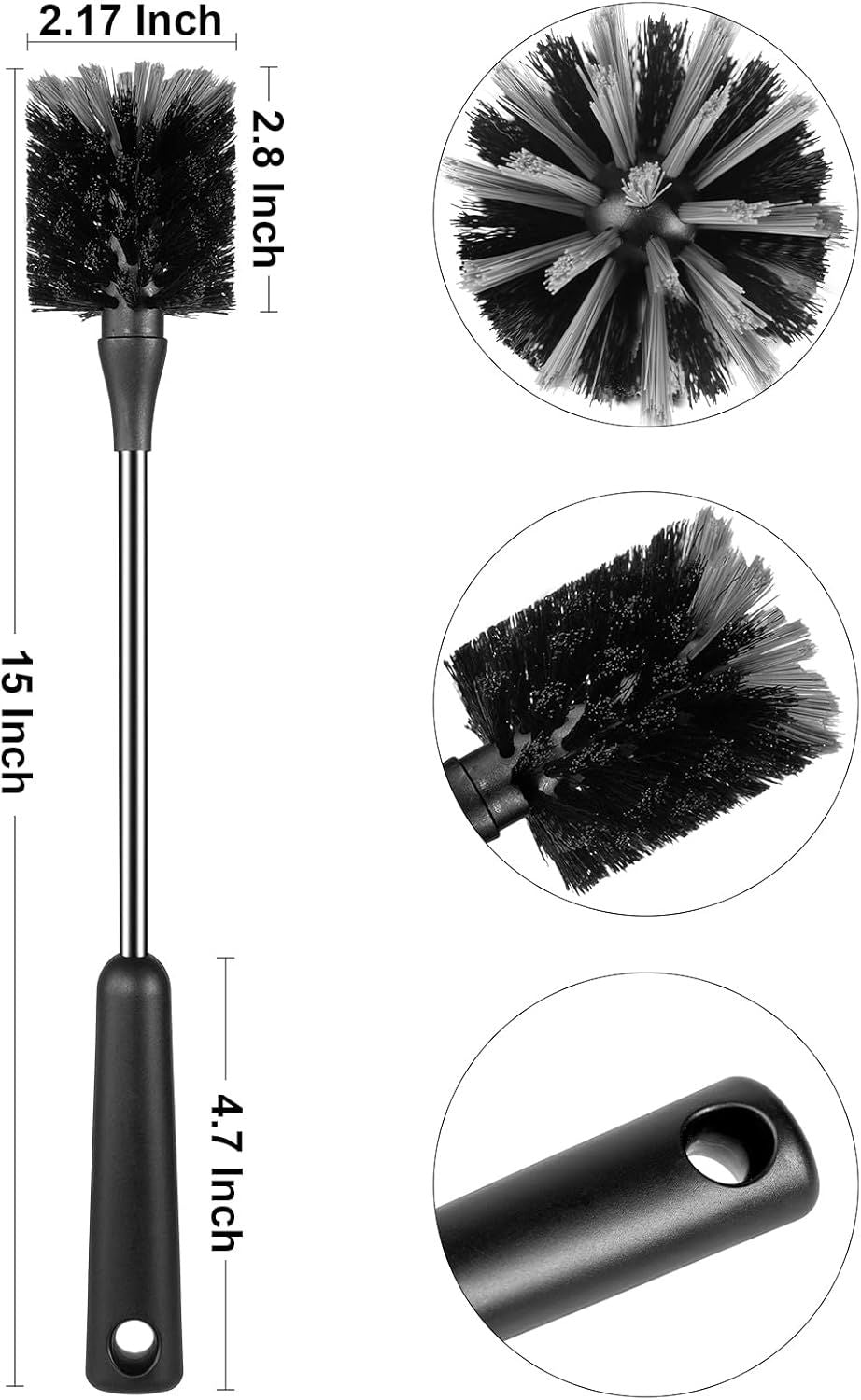 Bottle Brush, Long Stainless structured Handle Water Bottle Brush Cleaner, Sports Bottle Scrubber, Kitche