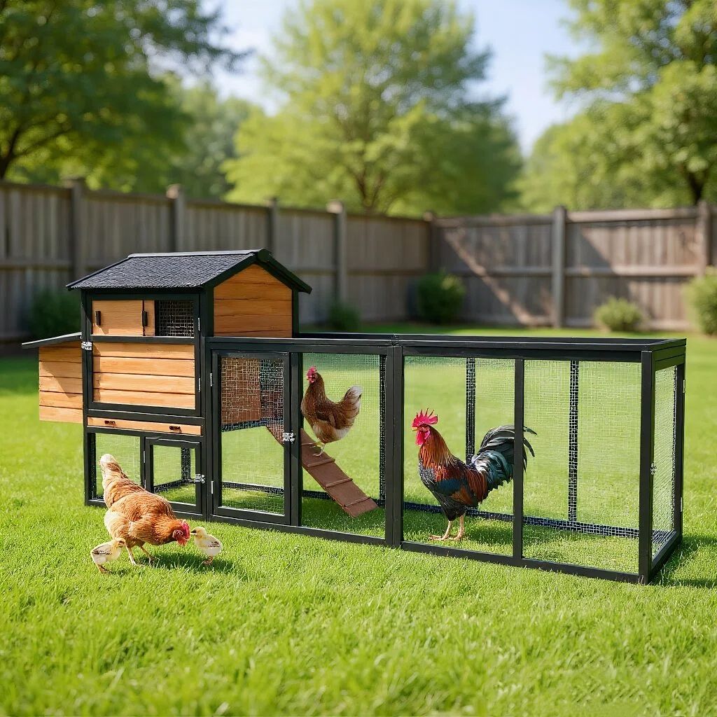 Large furniture-style Chicken Coop with Anti-UV Roof and Predator Defense