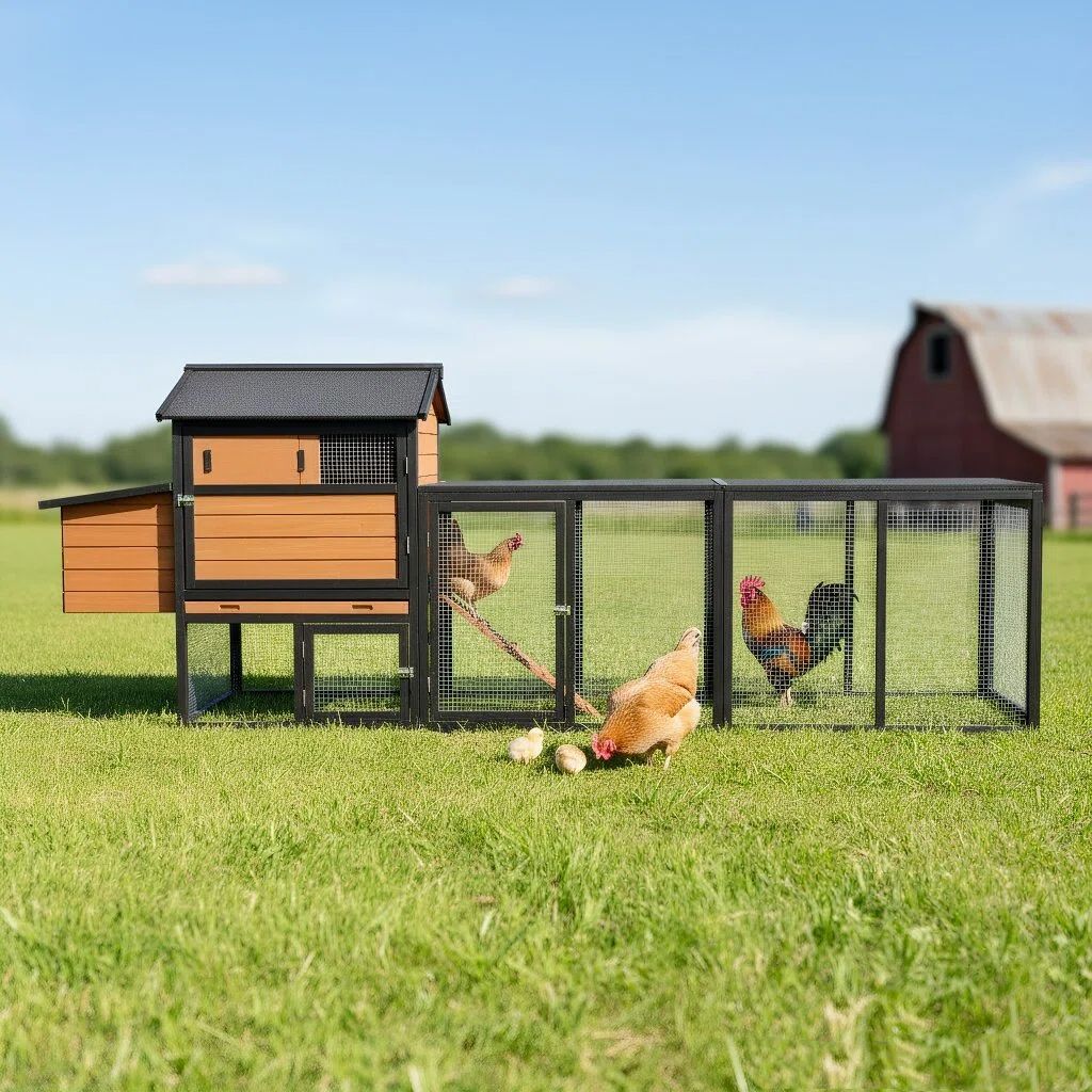 Large furniture-style Chicken Coop with Anti-UV Roof and Predator Defense