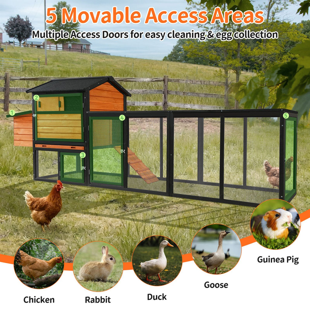 Large furniture-style Chicken Coop with Anti-UV Roof and Predator Defense