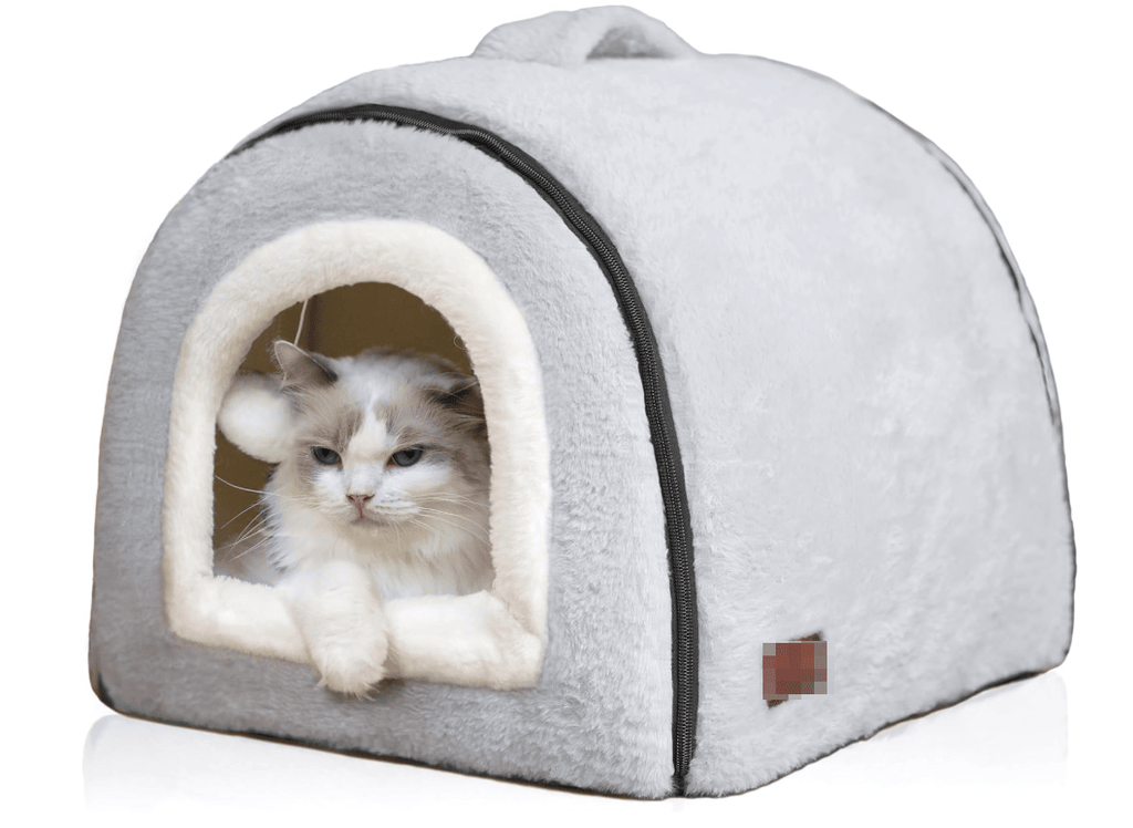 Cat Bed for Indoor Cats Foldable cat cave Anti-Slip Water-Resistant Bottom cat Houses for Indoor Cat