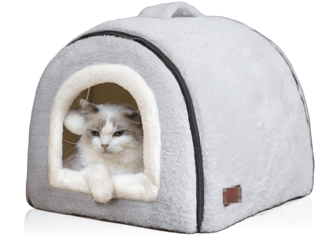 Cat Bed for Indoor Cats Foldable cat cave Anti-Slip Water-Resistant Bottom cat Houses for Indoor Cat