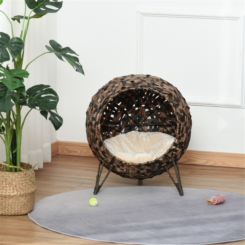 Give Your Cat a Cozy Hideaway with This Stylish Rattan Cat House