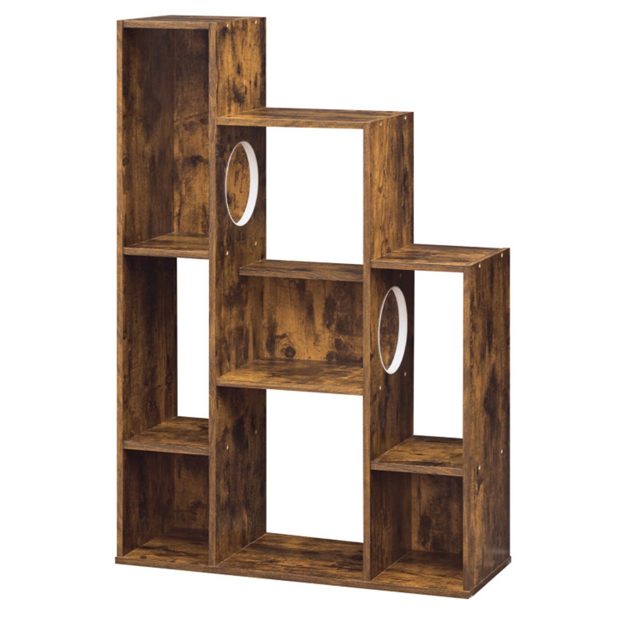 Cat Bookshelf Cabinet with 8 Storage Sections and Climbing Platforms