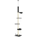 5-Tier Adjustable Cat Tower with Hammock and Scratching Posts