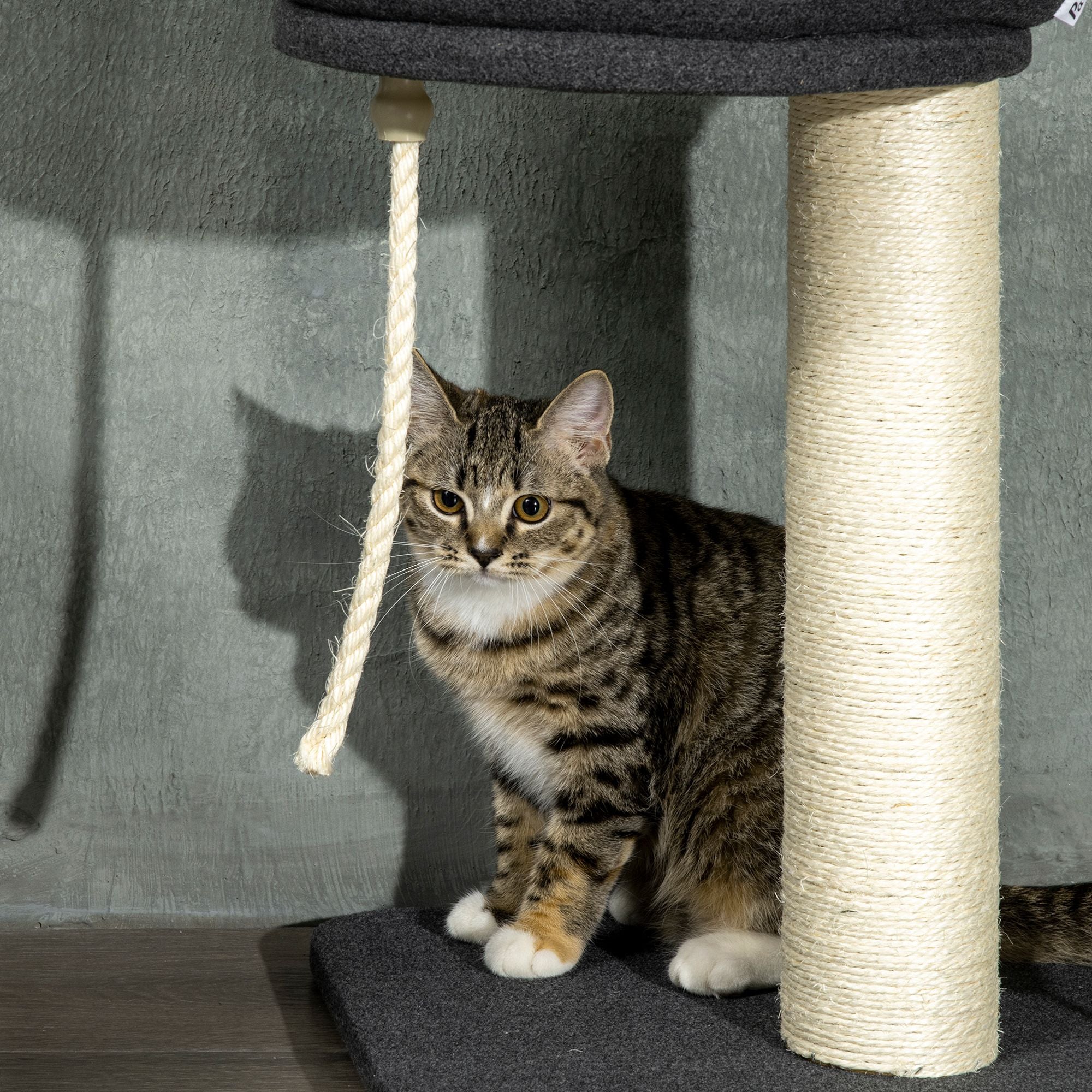 5-Tier Adjustable Cat Tower with Hammock and Scratching Posts
