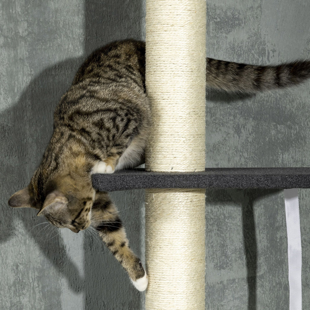 5-Tier Adjustable Cat Tower with Hammock and Scratching Posts