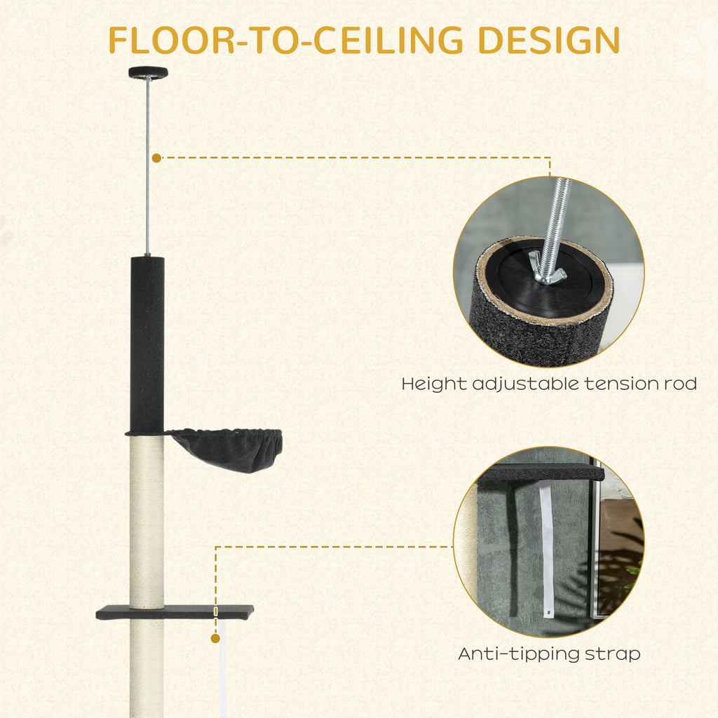 5-Tier Adjustable Cat Tower with Hammock and Scratching Posts