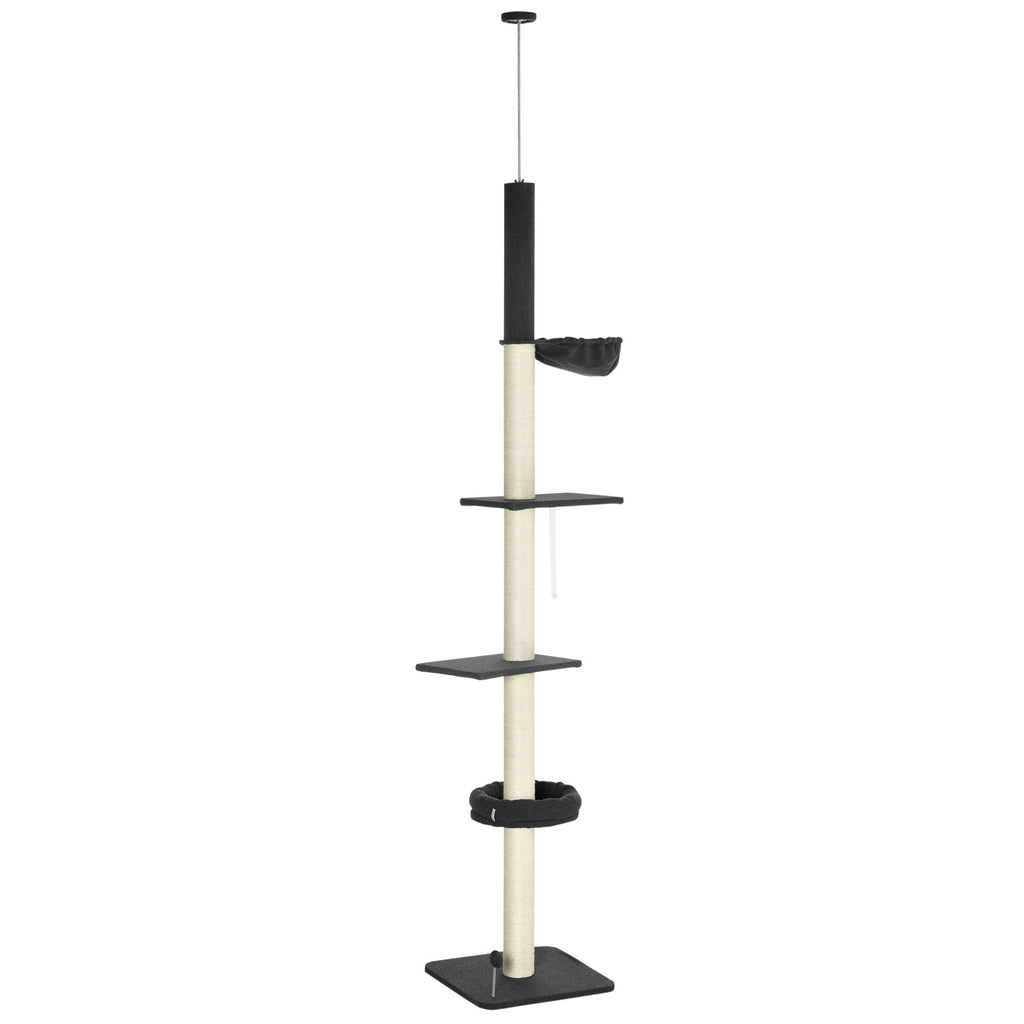 5-Tier Adjustable Cat Tower with Hammock and Scratching Posts