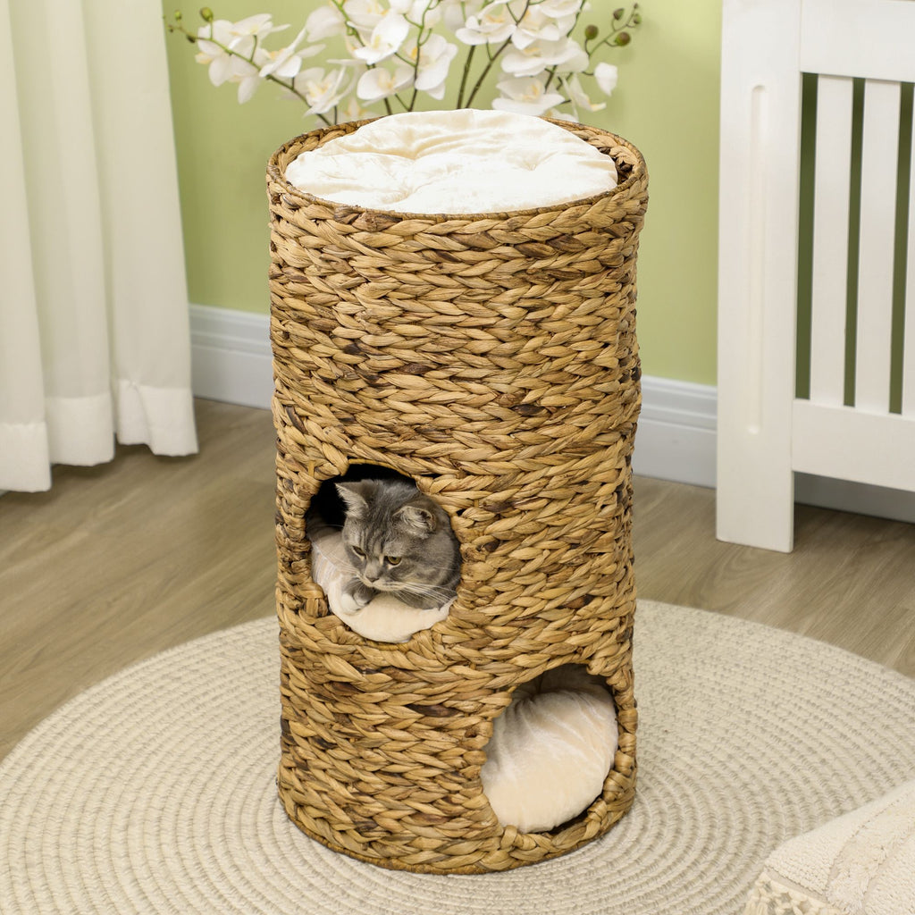 3-Story Cat Condo Tower with Cozy Hideaways and Plush Cushions
