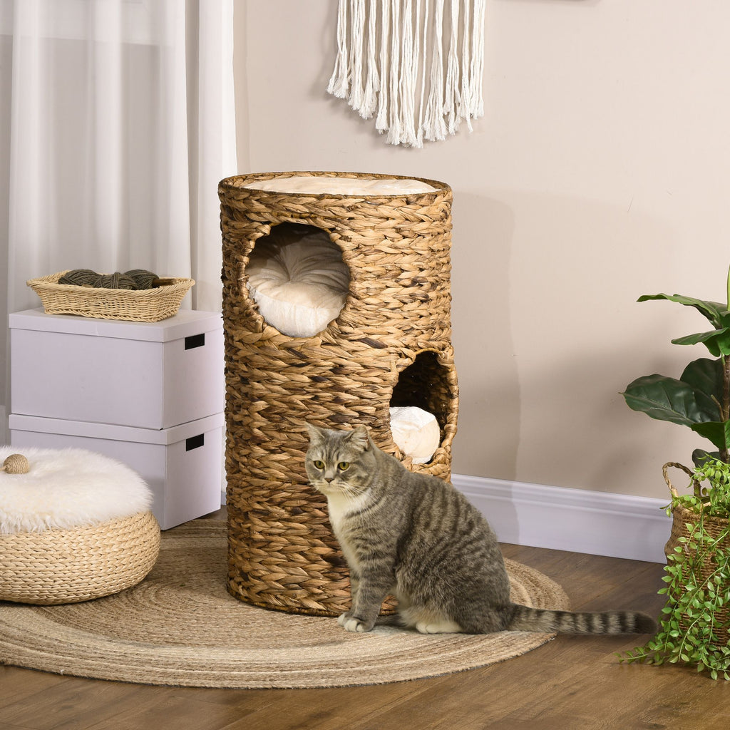 3-Story Cat Condo Tower with Cozy Hideaways and Plush Cushions