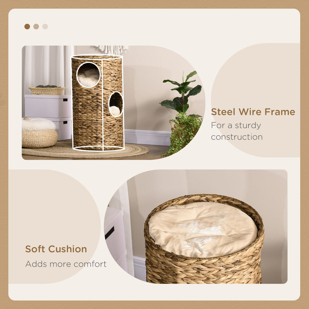 3-Story Cat Condo Tower with Cozy Hideaways and Plush Cushions