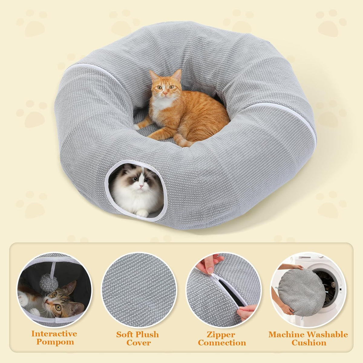 Doughnut Tunnel for Indoor Cats and Small Pets