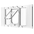 Cat Door for Window, Adjustable to Fit Window Width 27"-32", 4 Secure Lock Modes, Aluminum Frame and