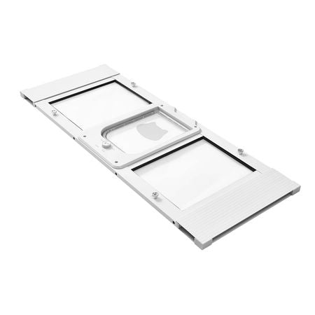 Adjustable Cat Door for Windows: 4-Way Lock, Magnetic Seal, Tool-Free