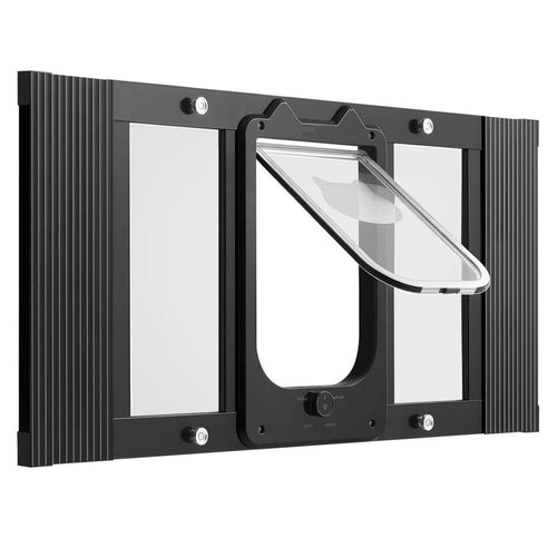 Adjustable Cat Door for Windows with 4-Way Lock and Auto-Close – image 2