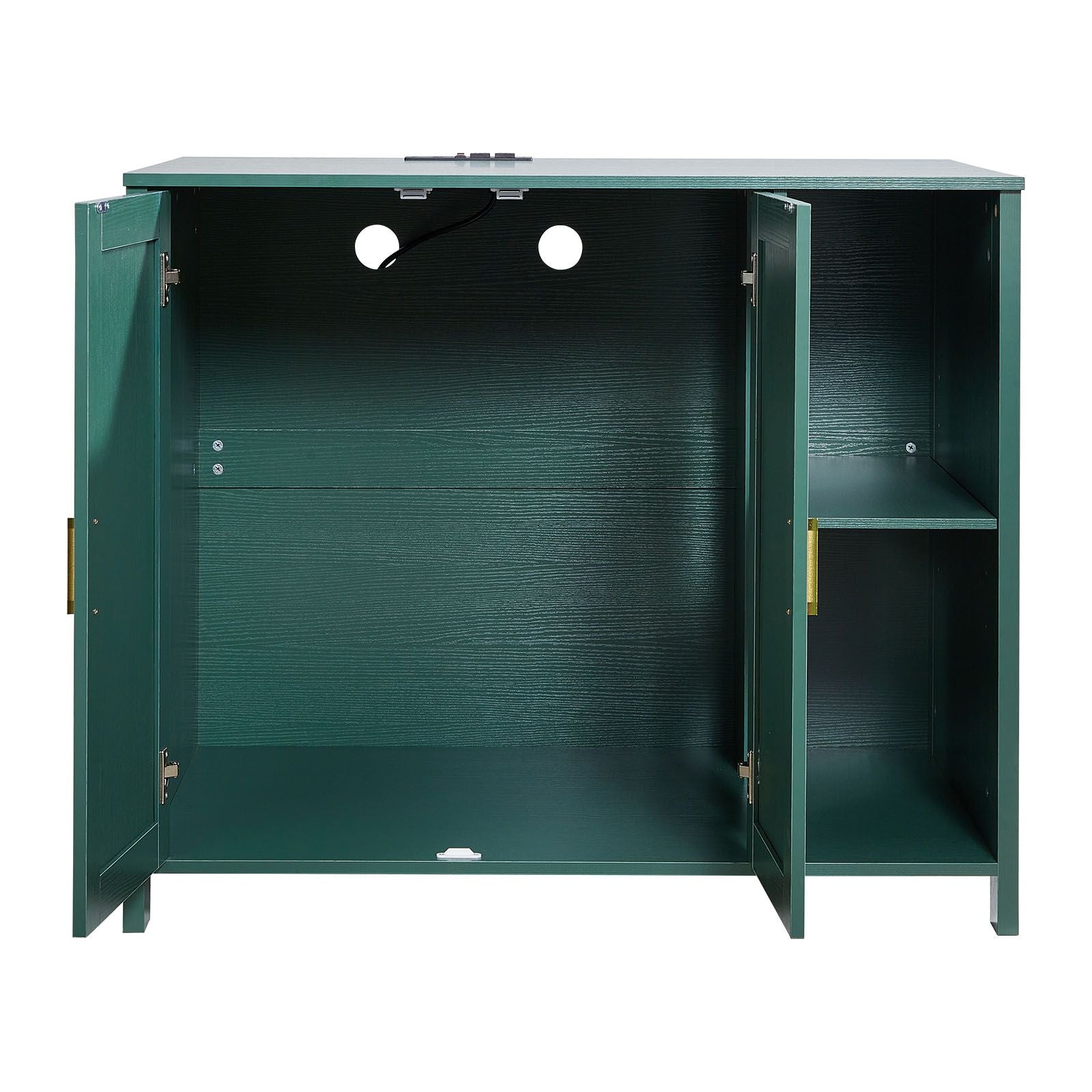 Enclosed Cat Litter Box Cabinet with Power Outlet and Storage