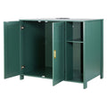 Enclosed Cat Litter Box Cabinet with Power Outlet and Storage