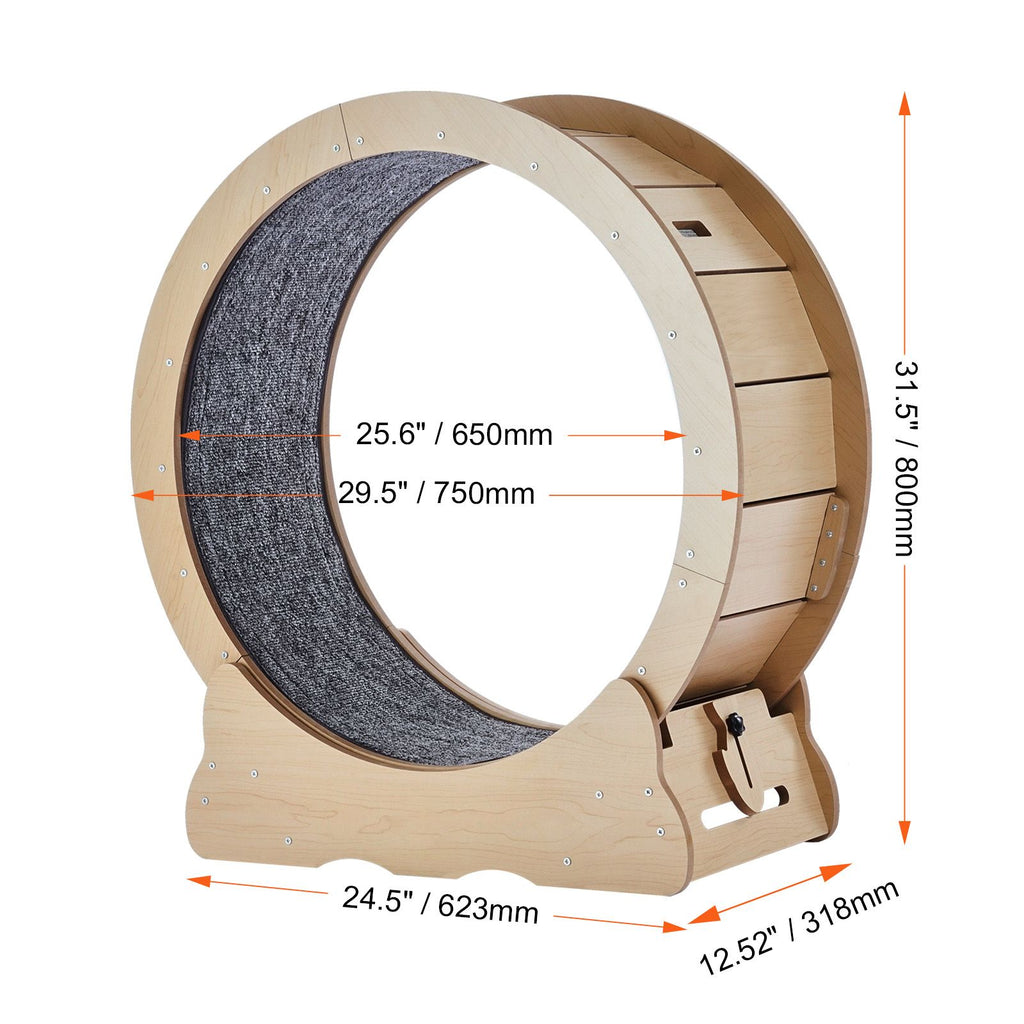Cat Exercise Wheel, Large Cat Treadmill Wheel for Indoor Cats, 29.5 Cat Running Wheel with Deta