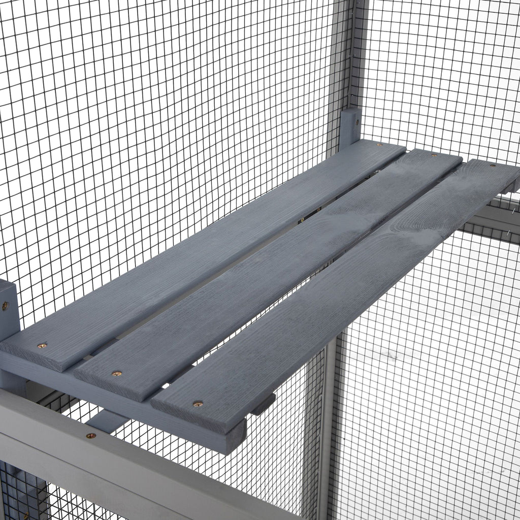 Cat House Catio Outdoor Enclosure with Platforms, 66'' cat condos on Wheels for Outdoor Patio, Dark Gray