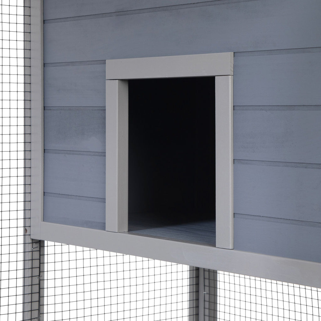 Cat House Catio Outdoor Enclosure with Platforms, 66'' cat condos on Wheels for Outdoor Patio, Dark Gray