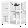 Indoor Cat Enclosure on Wheels with Multi-Level Fun and Hammock