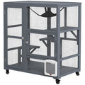Multi-Level Cat Enclosure on Wheels with Openable Top – Fun & Secure