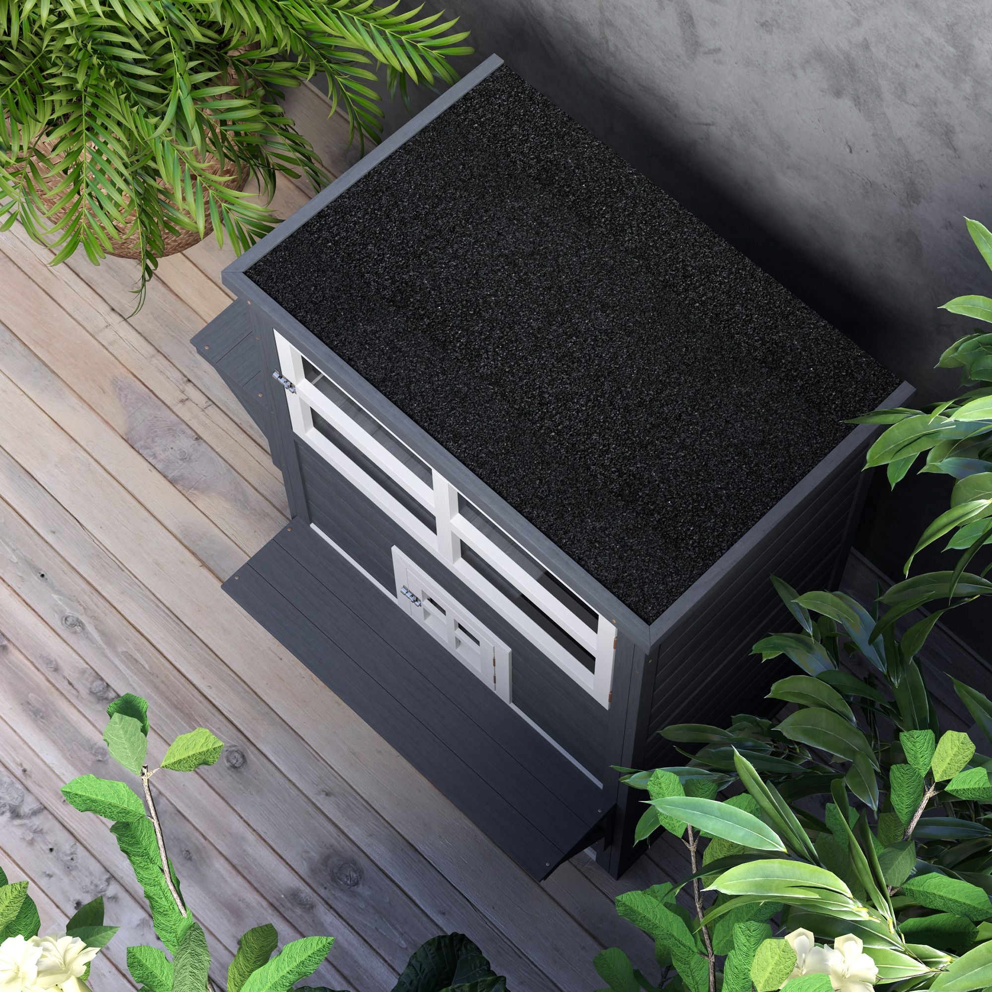 Outdoor 3-Tier Cat Shelter with Windows, Escape Doors & Jump Platforms