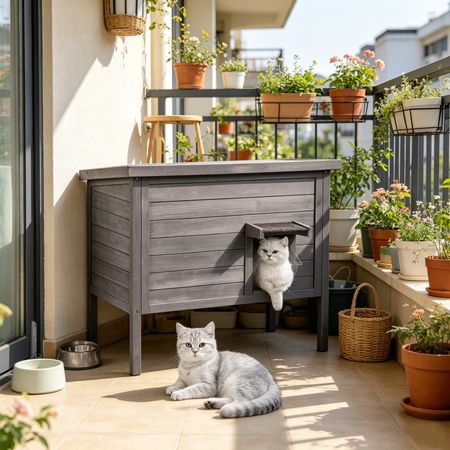 everyday Outdoor Cat House with water-ready Asphalt Roof