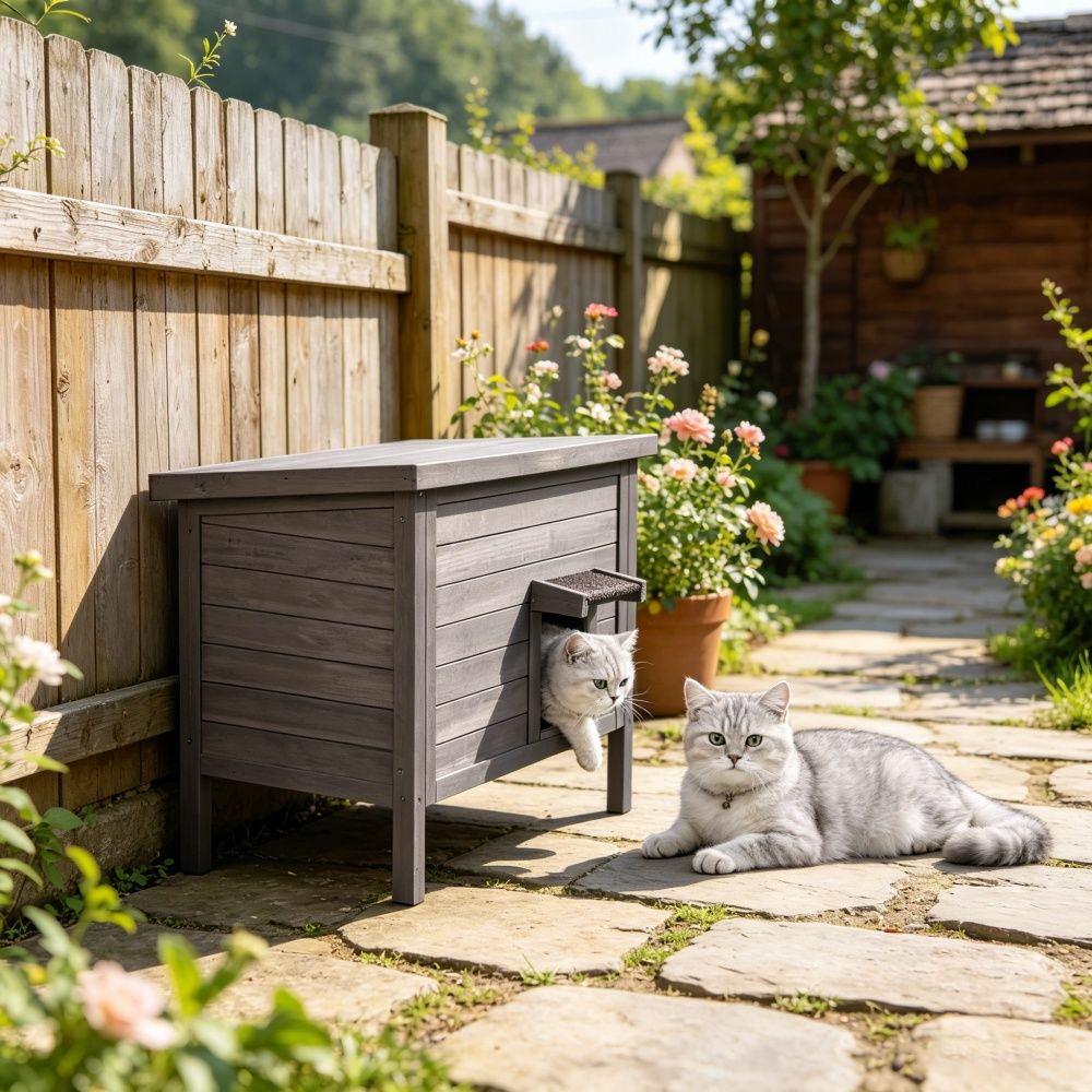 everyday Outdoor Cat House with water-ready Asphalt Roof