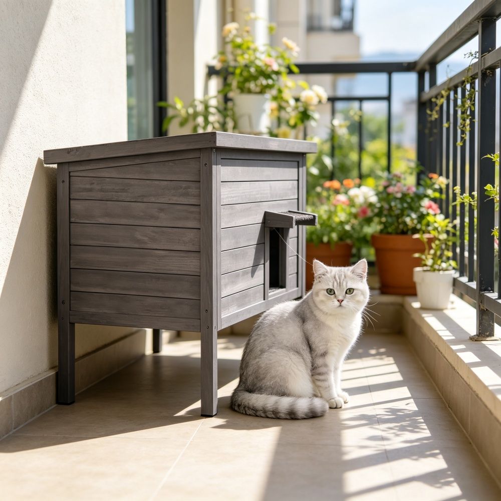 everyday Outdoor Cat House with water-ready Asphalt Roof