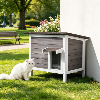 water-ready Outdoor Cat House with Removable Roof
