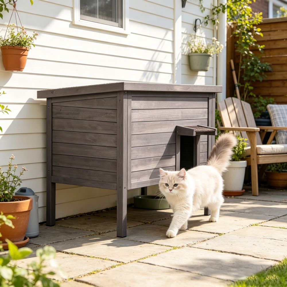 everyday Outdoor Cat House with water-ready Asphalt Roof