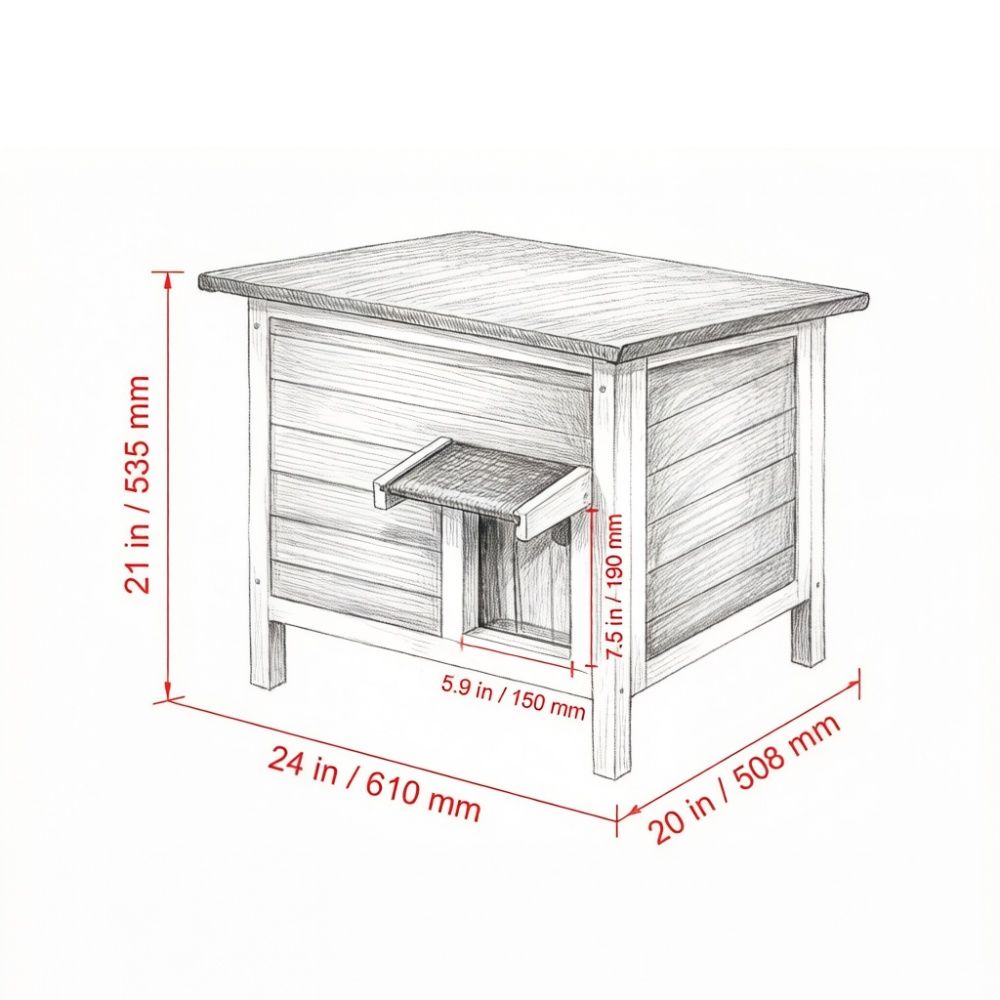 Cat House with Easy to Clean and Waterproof Asphalt for Outdoor